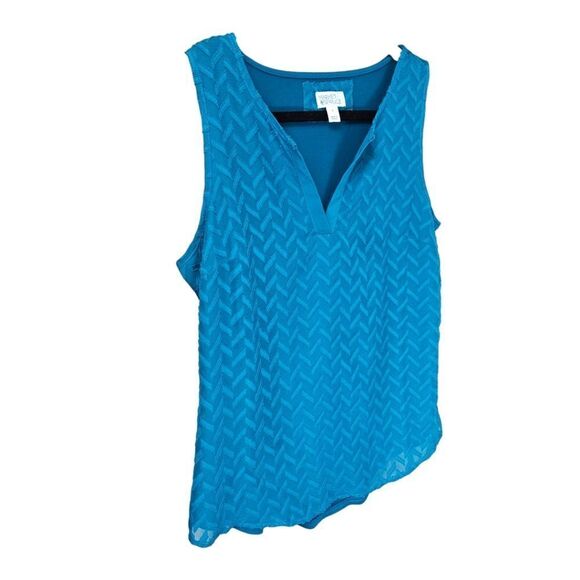 MARKET & SPRUCE Women's NEW Turquoise Geometric Print Sleeveless Tank Top S - Picture 3 of 15